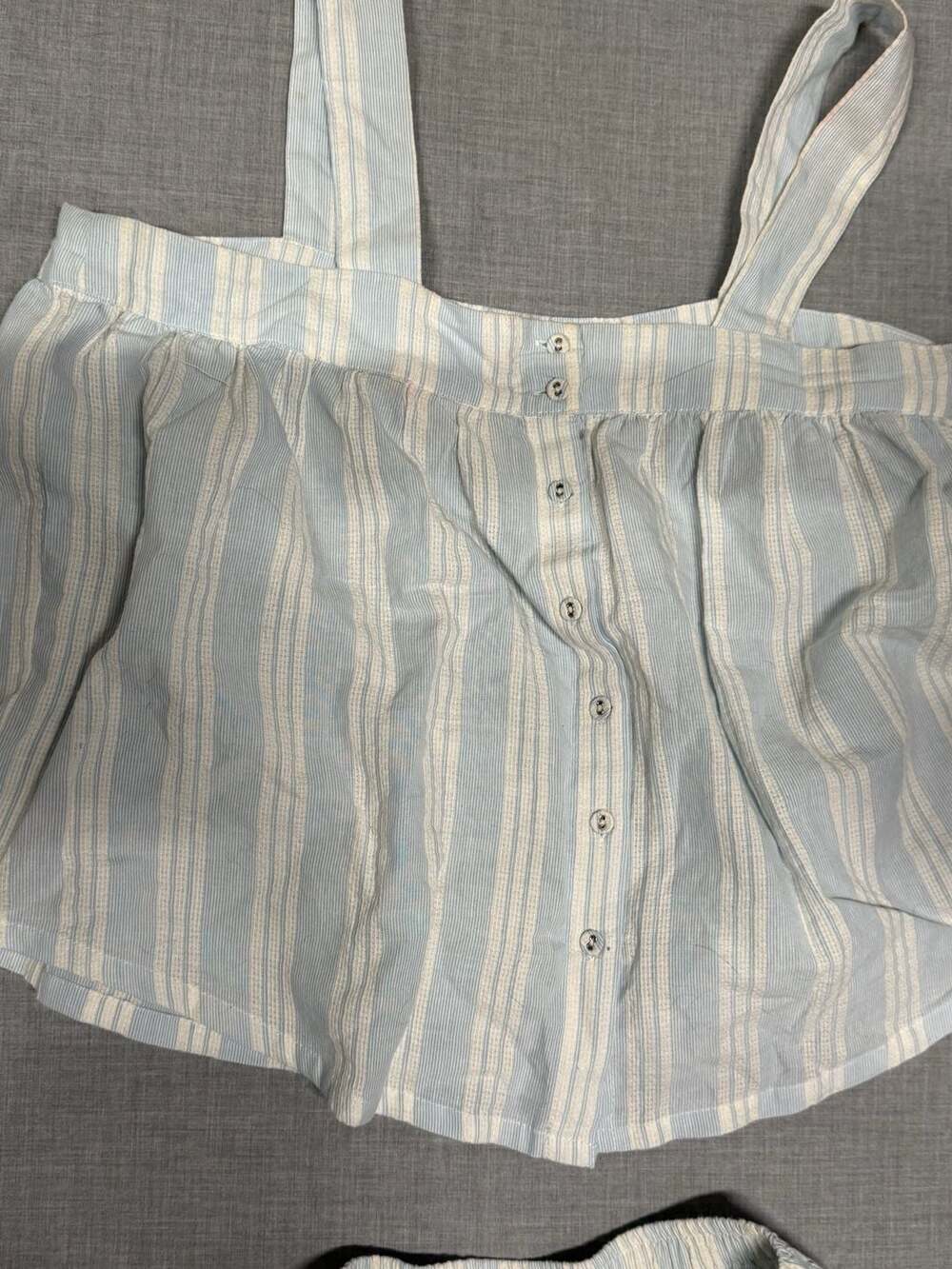 Calypso St. Barth Blue & White Striped Cotton Pajama Set, Size S - Picture 3 of 5
